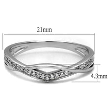 Load image into Gallery viewer, TS471 - Rhodium 925 Sterling Silver Ring with AAA Grade CZ  in Clear