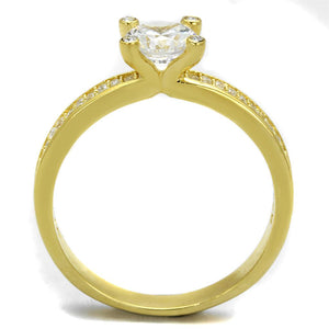 TS474 - Gold 925 Sterling Silver Ring with AAA Grade CZ  in Clear