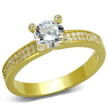 Load image into Gallery viewer, TS474 - Gold 925 Sterling Silver Ring with AAA Grade CZ  in Clear