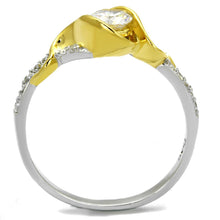 Load image into Gallery viewer, TS475 - Reverse Two-Tone 925 Sterling Silver Ring with AAA Grade CZ  in Clear