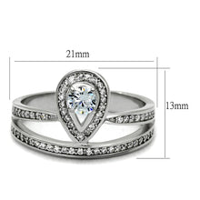 Load image into Gallery viewer, TS476 - Rhodium 925 Sterling Silver Ring with AAA Grade CZ  in Clear