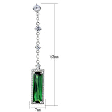 Load image into Gallery viewer, TS478 - Rhodium 925 Sterling Silver Earrings with AAA Grade CZ  in Emerald