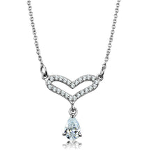 Load image into Gallery viewer, TS484 - Rhodium 925 Sterling Silver Necklace with AAA Grade CZ  in Clear