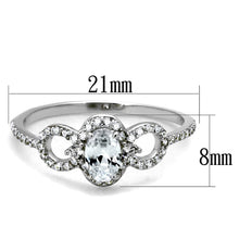 Load image into Gallery viewer, TS486 - Rhodium 925 Sterling Silver Ring with AAA Grade CZ  in Clear