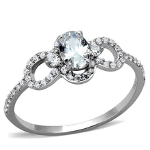 Load image into Gallery viewer, TS486 - Rhodium 925 Sterling Silver Ring with AAA Grade CZ  in Clear