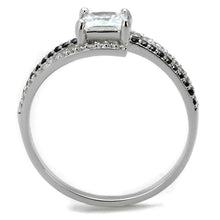 Load image into Gallery viewer, TS488 - Rhodium 925 Sterling Silver Ring with AAA Grade CZ  in Clear