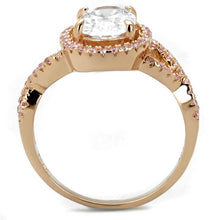 Load image into Gallery viewer, TS489 - Rose Gold 925 Sterling Silver Ring with AAA Grade CZ  in Clear