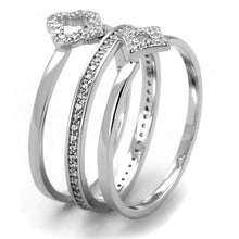 Load image into Gallery viewer, TS491 - Rhodium 925 Sterling Silver Ring with AAA Grade CZ  in Clear