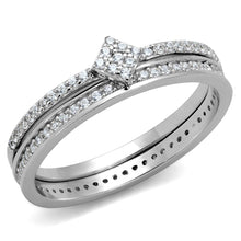 Load image into Gallery viewer, TS498 - Rhodium 925 Sterling Silver Ring with AAA Grade CZ  in Clear