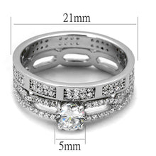 Load image into Gallery viewer, TS499 - Rhodium 925 Sterling Silver Ring with AAA Grade CZ  in Clear