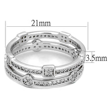 Load image into Gallery viewer, TS503 - Rhodium 925 Sterling Silver Ring with AAA Grade CZ  in Clear