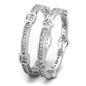 TS503 - Rhodium 925 Sterling Silver Ring with AAA Grade CZ  in Clear