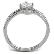 Load image into Gallery viewer, TS504 - Rhodium 925 Sterling Silver Ring with AAA Grade CZ  in Clear