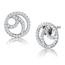 Load image into Gallery viewer, TS511 - Rhodium 925 Sterling Silver Earrings with AAA Grade CZ  in Clear