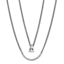 Load image into Gallery viewer, TS514 - Rhodium 925 Sterling Silver Necklace with AAA Grade CZ  in Clear