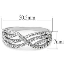 Load image into Gallery viewer, TS516 - Rhodium 925 Sterling Silver Ring with AAA Grade CZ  in Clear