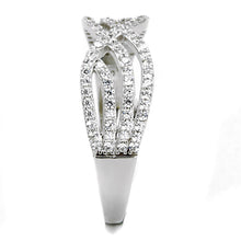 Load image into Gallery viewer, TS516 - Rhodium 925 Sterling Silver Ring with AAA Grade CZ  in Clear