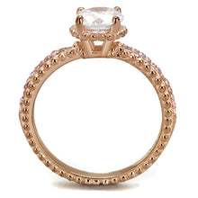 Load image into Gallery viewer, TS518 - Rose Gold 925 Sterling Silver Ring with AAA Grade CZ  in Clear