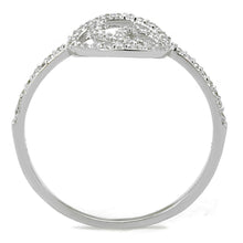 Load image into Gallery viewer, TS519 - Rhodium 925 Sterling Silver Ring with AAA Grade CZ  in Clear