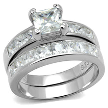 Load image into Gallery viewer, TS520 - Rhodium 925 Sterling Silver Ring with AAA Grade CZ  in Clear