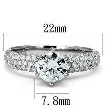 Load image into Gallery viewer, TS521 - Rhodium 925 Sterling Silver Ring with AAA Grade CZ  in Clear