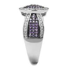 Load image into Gallery viewer, TS523 - Rhodium + Ruthenium 925 Sterling Silver Ring with AAA Grade CZ  in Amethyst