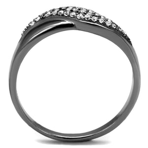 TS524 - Ruthenium 925 Sterling Silver Ring with AAA Grade CZ  in Clear