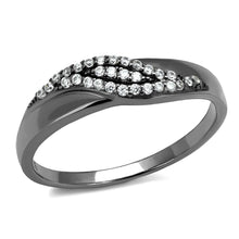 Load image into Gallery viewer, TS524 - Ruthenium 925 Sterling Silver Ring with AAA Grade CZ  in Clear