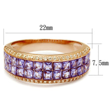 Load image into Gallery viewer, TS525 - Rose Gold 925 Sterling Silver Ring with AAA Grade CZ  in Amethyst