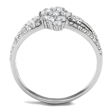 Load image into Gallery viewer, TS528 - Rhodium 925 Sterling Silver Ring with AAA Grade CZ  in Clear