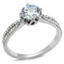 Load image into Gallery viewer, TS537 - Rhodium 925 Sterling Silver Ring with AAA Grade CZ  in Clear