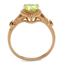 Load image into Gallery viewer, TS538 - Rose Gold 925 Sterling Silver Ring with AAA Grade CZ  in Apple Green color