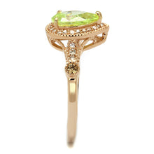 Load image into Gallery viewer, TS538 - Rose Gold 925 Sterling Silver Ring with AAA Grade CZ  in Apple Green color