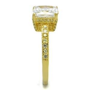 TS539 - Gold 925 Sterling Silver Ring with AAA Grade CZ  in Clear