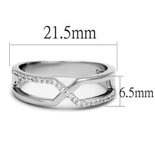 Load image into Gallery viewer, TS540 - Rhodium 925 Sterling Silver Ring with AAA Grade CZ  in Clear