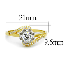 Load image into Gallery viewer, TS542 - Gold+Rhodium 925 Sterling Silver Ring with AAA Grade CZ  in Clear