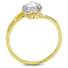 Load image into Gallery viewer, TS542 - Gold+Rhodium 925 Sterling Silver Ring with AAA Grade CZ  in Clear