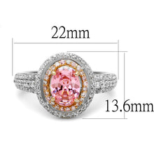 Load image into Gallery viewer, TS543 - Rose Gold + Rhodium 925 Sterling Silver Ring with AAA Grade CZ  in Rose