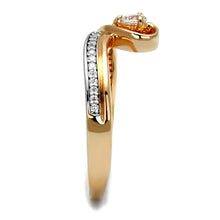 Load image into Gallery viewer, TS544 - Rose Gold + Rhodium 925 Sterling Silver Ring with AAA Grade CZ  in Clear