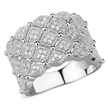 Load image into Gallery viewer, TS546 - Rhodium 925 Sterling Silver Ring with AAA Grade CZ  in Clear