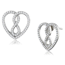 Load image into Gallery viewer, TS549 - Rhodium 925 Sterling Silver Earrings with AAA Grade CZ  in Clear