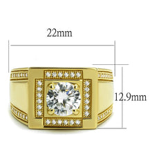 Load image into Gallery viewer, TS552 - Gold 925 Sterling Silver Ring with AAA Grade CZ  in Clear