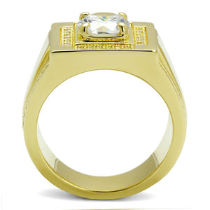 TS552 - Gold 925 Sterling Silver Ring with AAA Grade CZ  in Clear