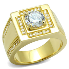 Load image into Gallery viewer, TS552 - Gold 925 Sterling Silver Ring with AAA Grade CZ  in Clear