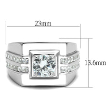 Load image into Gallery viewer, TS553 - Rhodium 925 Sterling Silver Ring with AAA Grade CZ  in Clear