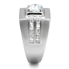 Load image into Gallery viewer, TS553 - Rhodium 925 Sterling Silver Ring with AAA Grade CZ  in Clear