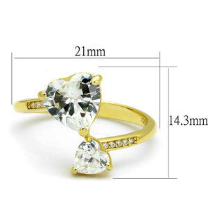 TS555 - Gold 925 Sterling Silver Ring with AAA Grade CZ  in Clear