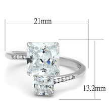 Load image into Gallery viewer, TS557 - Rhodium 925 Sterling Silver Ring with AAA Grade CZ  in Clear