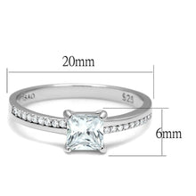 Load image into Gallery viewer, TS558 - Rhodium 925 Sterling Silver Ring with AAA Grade CZ  in Clear