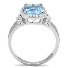 Load image into Gallery viewer, TS562 - Rhodium 925 Sterling Silver Ring with Synthetic Synthetic Glass in Light Sapphire